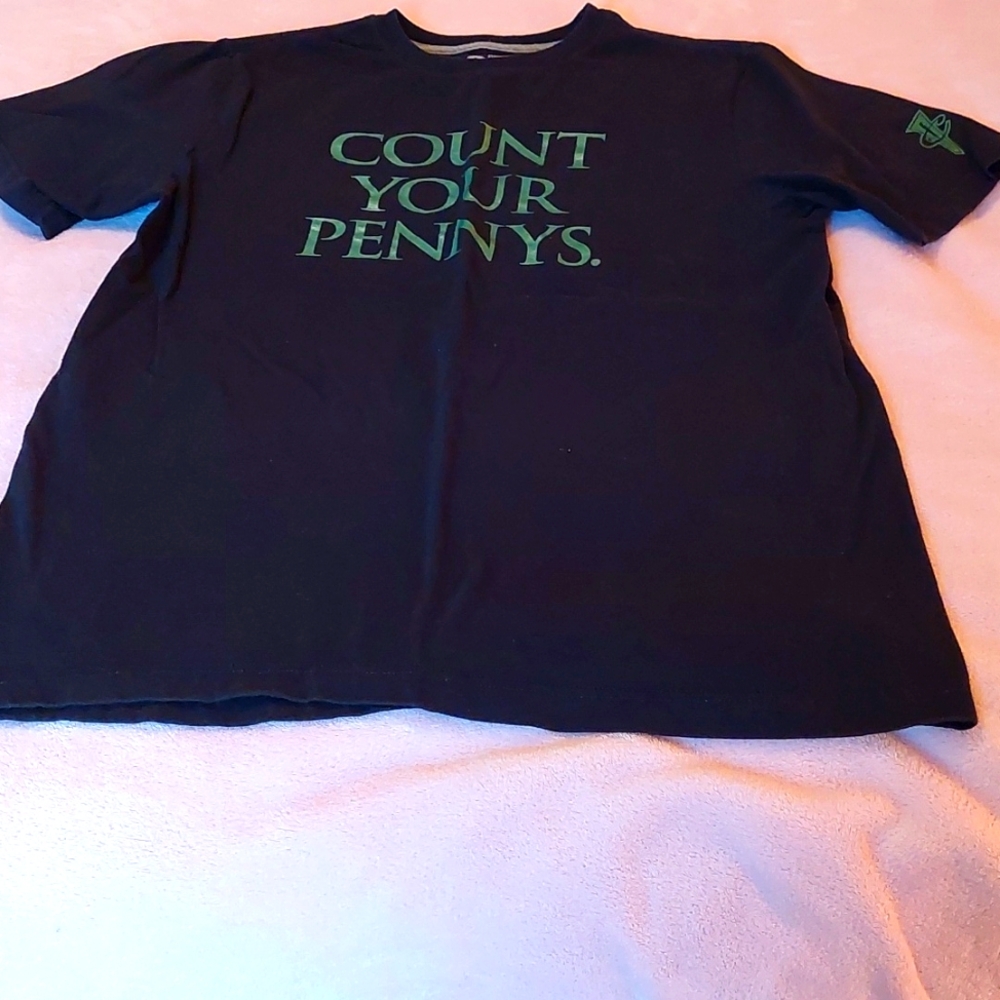 Black tshirt, 'count your pennys '